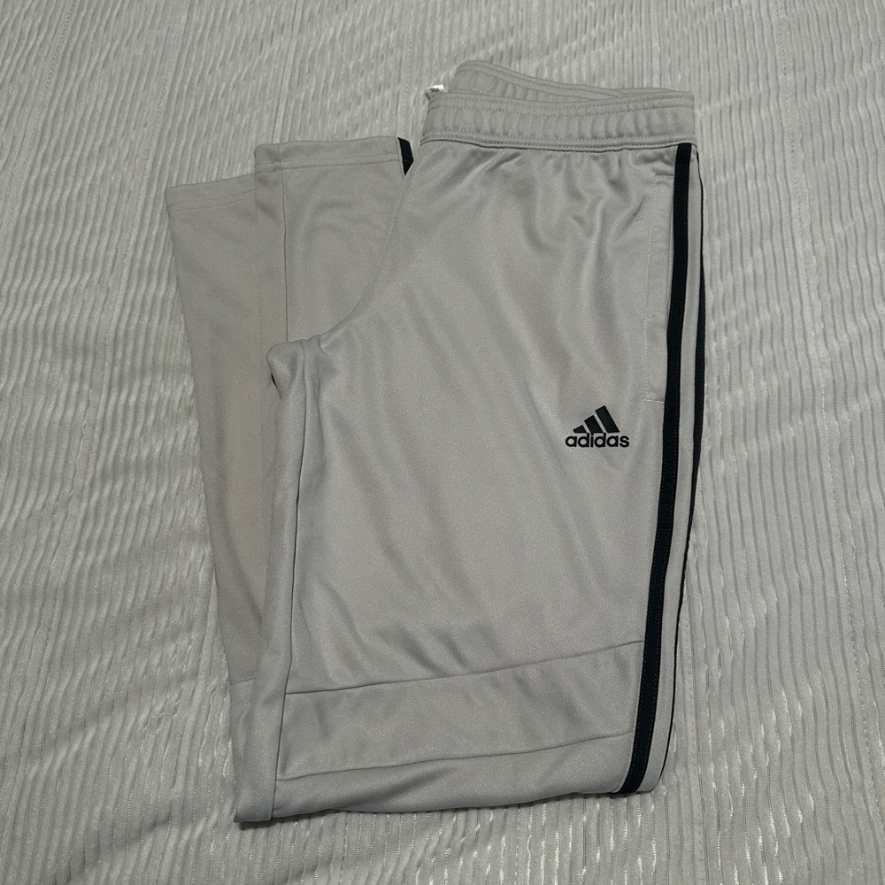 Adidas cream/Off White pant with Black Stripes